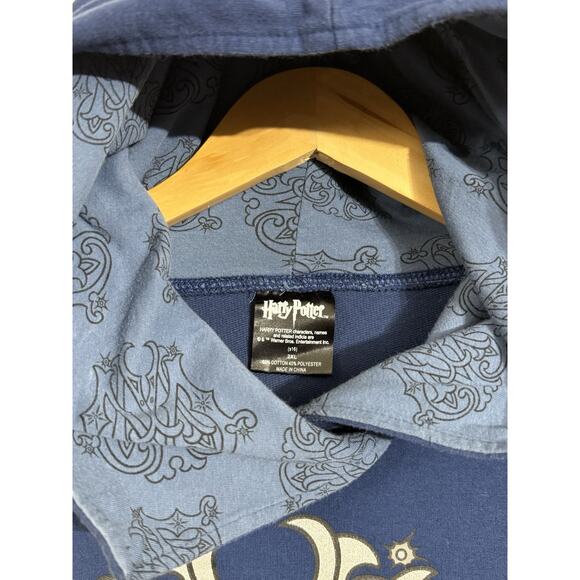 Harry Potter Ministry Of Magic JUNIORS Girls Cowl Neck Hoodie 2XL Hot Topic Blue - Picture 2 of 3